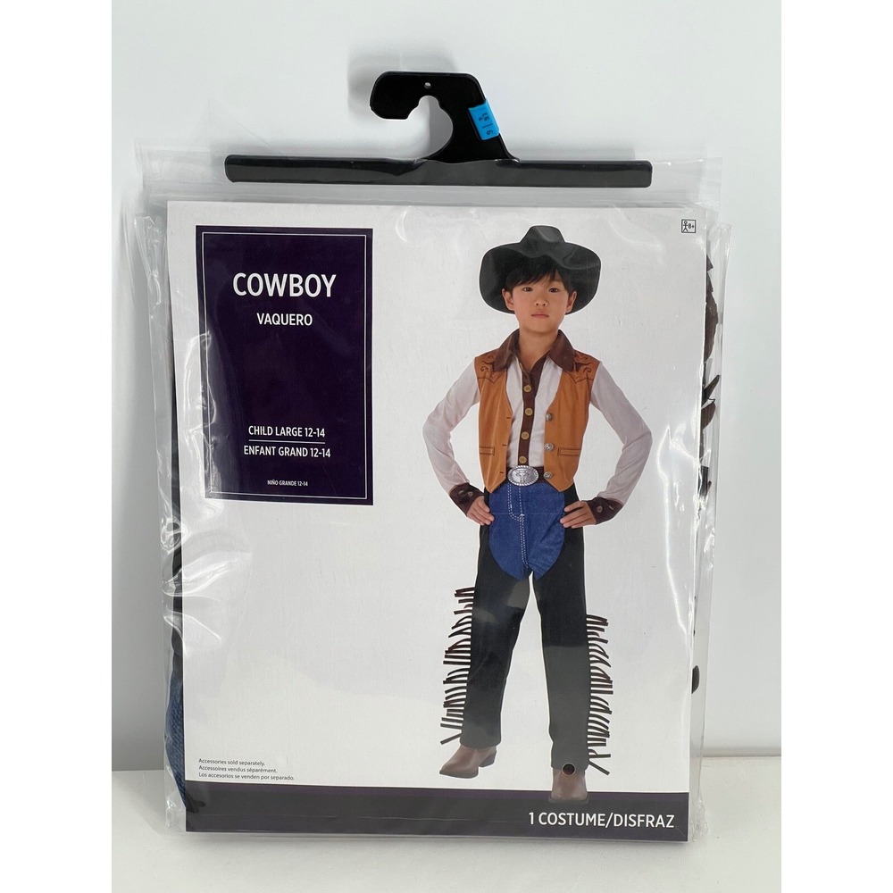 Cowboy Costume Child Large 12-14 Western‎ Halloween Cosplay Vaquero Outfit